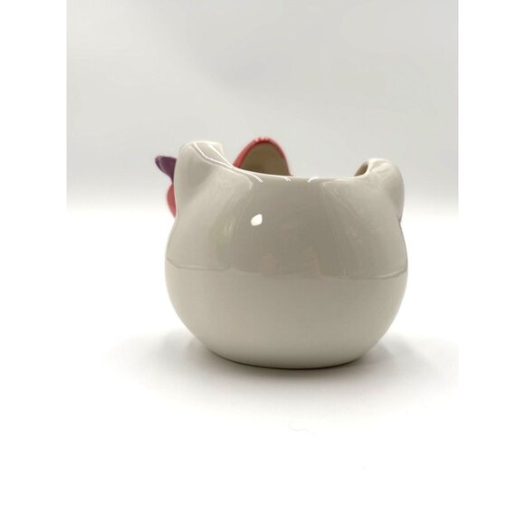 Hello Kitty Ceramic Planter With Bow & Flower Accents By Blue Sky - Picture 6 of 7